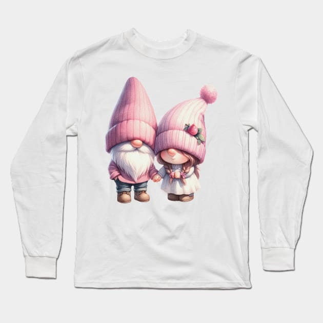 Gnome Valentine T Shirt Valentine T shirt For Women Long Sleeve T-Shirt by Xamgi